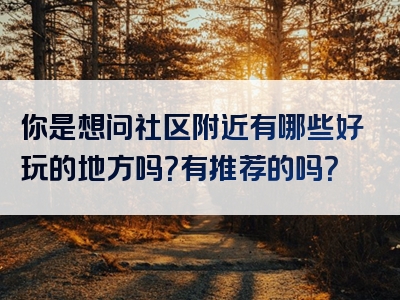 你是想问社区附近有哪些好玩的地方吗？有推荐的吗？