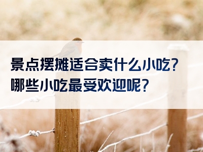 景点摆摊适合卖什么小吃？哪些小吃最受欢迎呢？