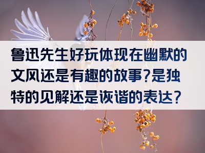 鲁迅先生好玩体现在幽默的文风还是有趣的故事？是独特的见解还是诙谐的表达？