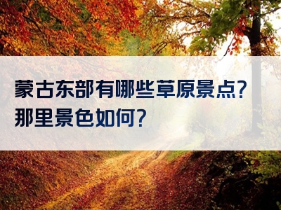 蒙古东部有哪些草原景点？那里景色如何？