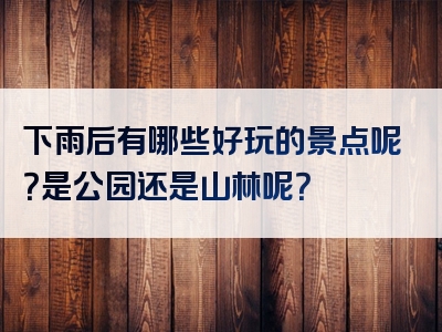 下雨后有哪些好玩的景点呢？是公园还是山林呢？