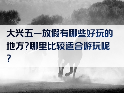 大兴五一放假有哪些好玩的地方？哪里比较适合游玩呢？