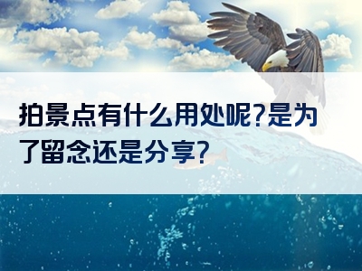 拍景点有什么用处呢？是为了留念还是分享？