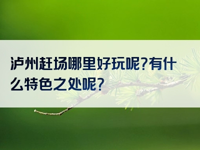 泸州赶场哪里好玩呢？有什么特色之处呢？