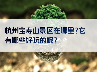 杭州宝寿山景区在哪里？它有哪些好玩的呢？
