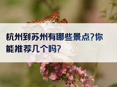 杭州到苏州有哪些景点？你能推荐几个吗？