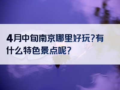 4月中旬南京哪里好玩？有什么特色景点呢？