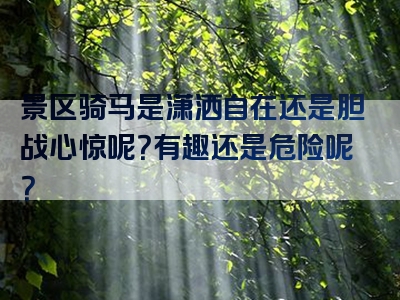 景区骑马是潇洒自在还是胆战心惊呢？有趣还是危险呢？