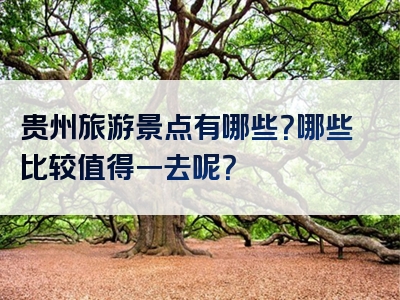 贵州旅游景点有哪些？哪些比较值得一去呢？
