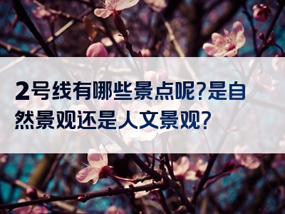 2号线有哪些景点呢？是自然景观还是人文景观？