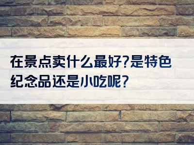 在景点卖什么最好？是特色纪念品还是小吃呢？