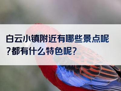 白云小镇附近有哪些景点呢？都有什么特色呢？