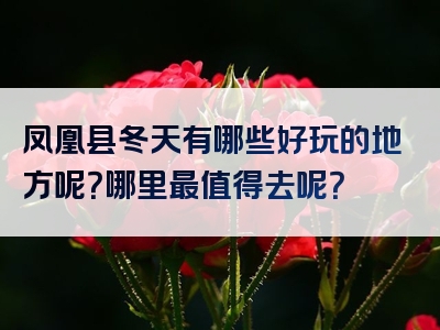 凤凰县冬天有哪些好玩的地方呢？哪里最值得去呢？