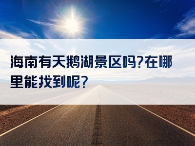 海南有天鹅湖景区吗？在哪里能找到呢？