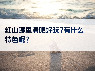 红山哪里清吧好玩？有什么特色呢？