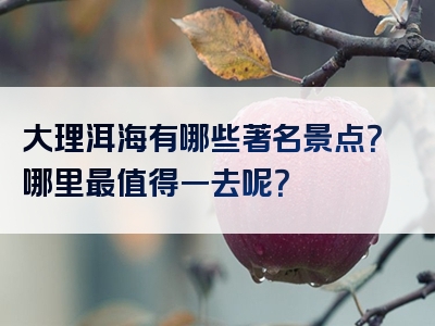 大理洱海有哪些著名景点？哪里最值得一去呢？