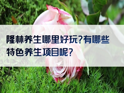隆林养生哪里好玩？有哪些特色养生项目呢？