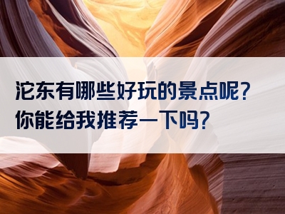 沱东有哪些好玩的景点呢？你能给我推荐一下吗？
