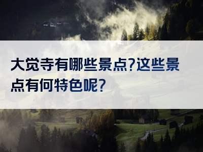 大觉寺有哪些景点？这些景点有何特色呢？