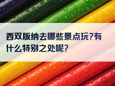 西双版纳去哪些景点玩？有什么特别之处呢？