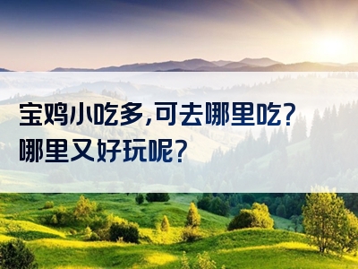 宝鸡小吃多，可去哪里吃？哪里又好玩呢？