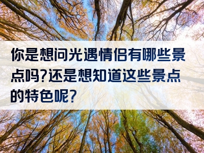 你是想问光遇情侣有哪些景点吗？还是想知道这些景点的特色呢？