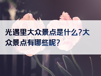 光遇里大众景点是什么？大众景点有哪些呢？